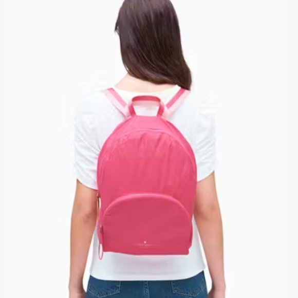 kate spade Arya Packable Backpack pouch pink nwot - Picture 2 of 10